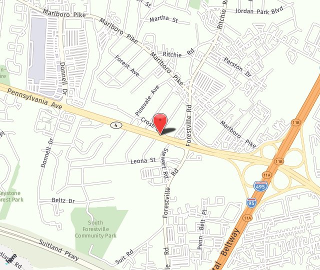 Location Map: 7610 Pennsylvania Ave. Forestville, MD 20747